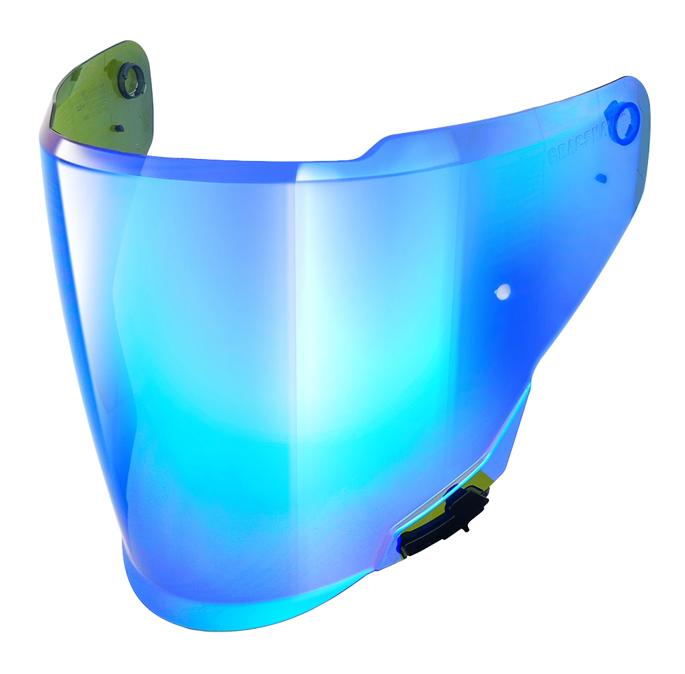 Infinity Blue Gennex II Visor by Gracshaw, Open Face Helmet