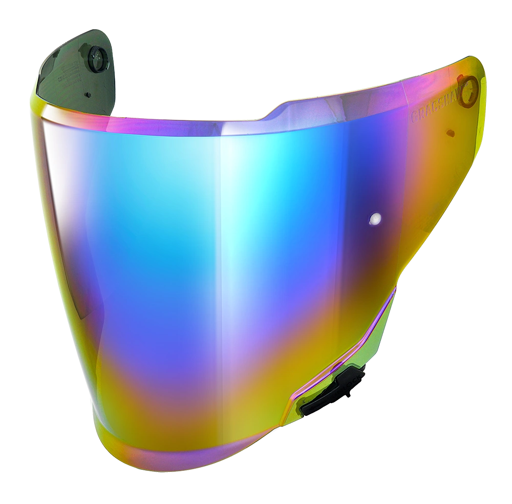 Rainbow Purple Gennex II Visor by Gracshaw, Open Face Helmet