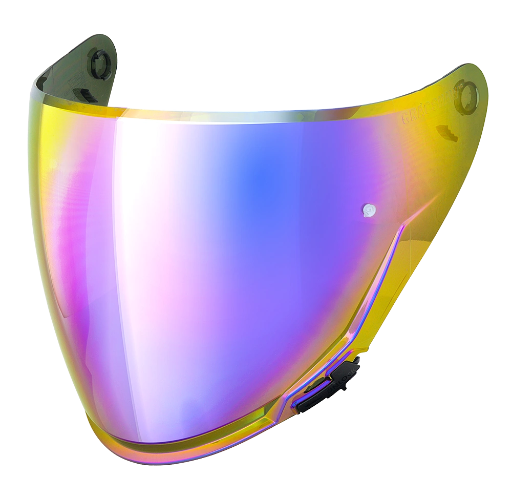 Rainbow Purple Visor by Gracshaw Open Face Helmet